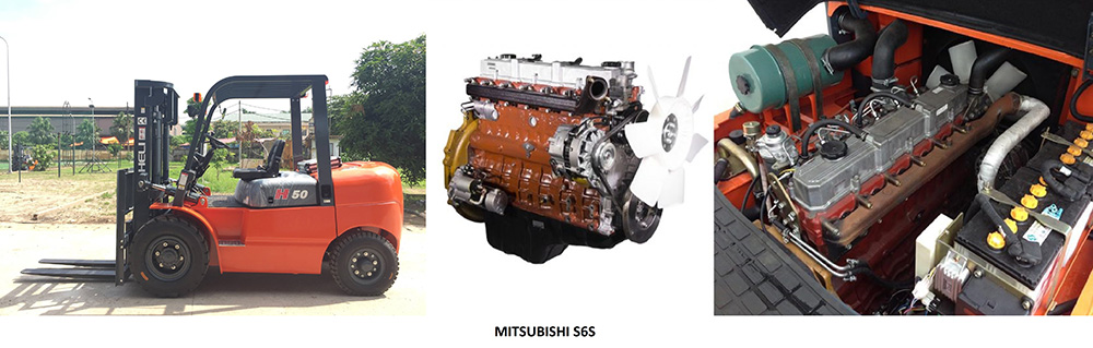 xe nâng lắp động cơ Nhật Mitsubishi S6S