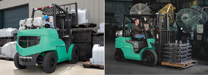 xe nâng Mitsubishi chạy xăng gas