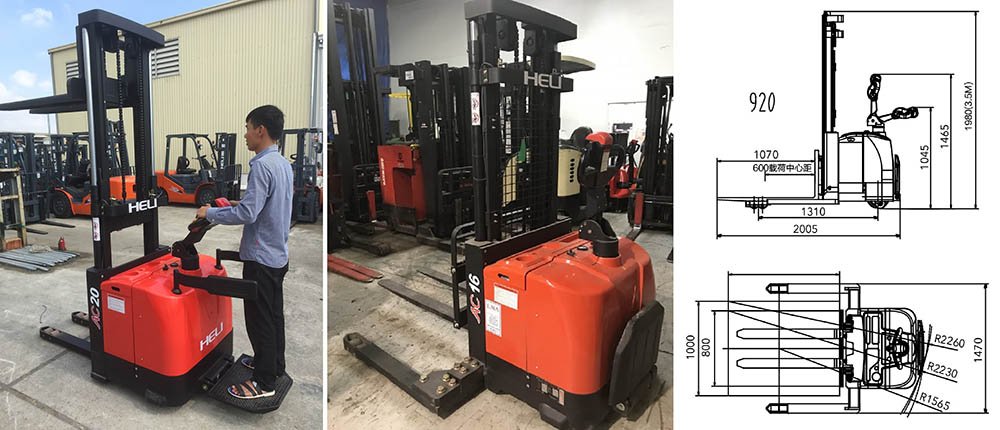 xe nâng nhà kho 1.5 tấn